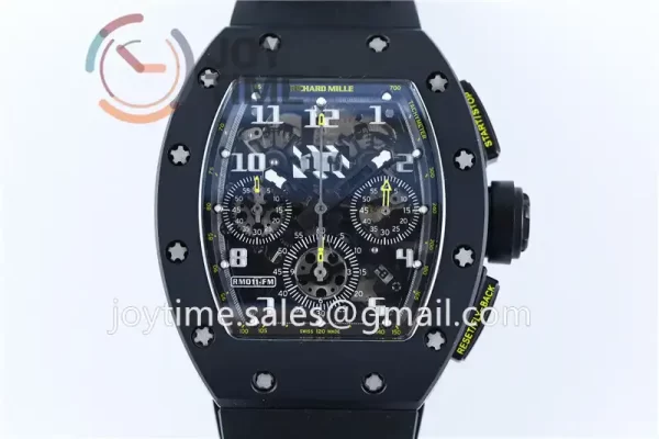 Richard Mille RM011 KVF 1:1 Best Edition Ceramic Case Rubber Strap A7750