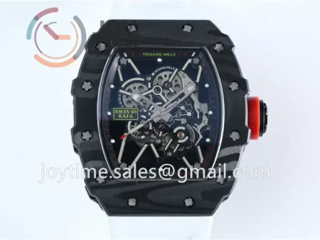 Richard Mille RM035 KVF 1:1 Best Edition Carbon Case Rubber Strap Miyota8215