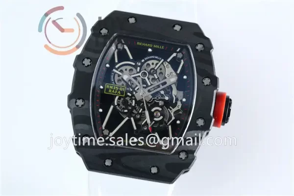 Richard Mille RM035 KVF 1:1 Best Edition Carbon Case Rubber Strap Miyota8215