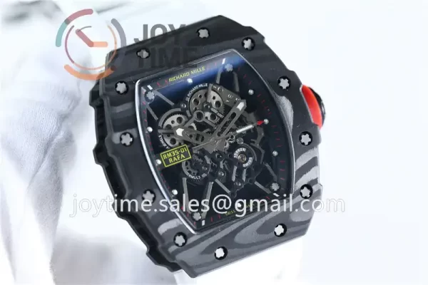 Richard Mille RM035 KVF 1:1 Best Edition Carbon Case Rubber Strap Miyota8215