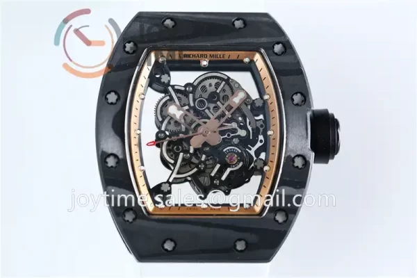 Richard Mille RM055 KVF 1:1 Best Edition Carbon Case Rubber Strap Miyota8215