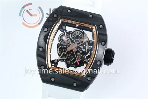 Richard Mille RM055 KVF 1:1 Best Edition Carbon Case Rubber Strap Miyota8215