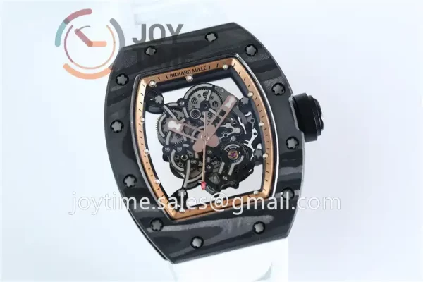 Richard Mille RM055 KVF 1:1 Best Edition Carbon Case Rubber Strap Miyota8215