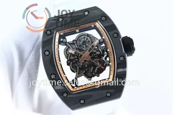 Richard Mille RM055 KVF 1:1 Best Edition Carbon Case Rubber Strap Miyota8215