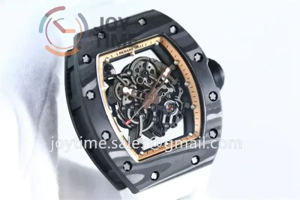 Richard Mille RM055 KVF 1:1 Best Edition Carbon Case Rubber Strap Miyota8215