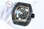 Richard Mille RM055 KVF 1:1 Best Edition Carbon Case Rubber Strap Miyota8215