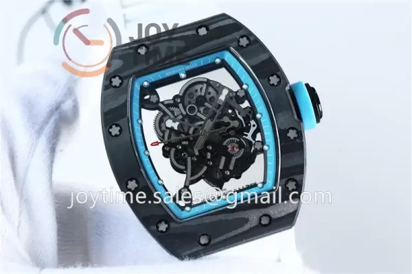 Richard Mille RM055 KVF 1:1 Best Edition Carbon Case Rubber Strap Miyota8215