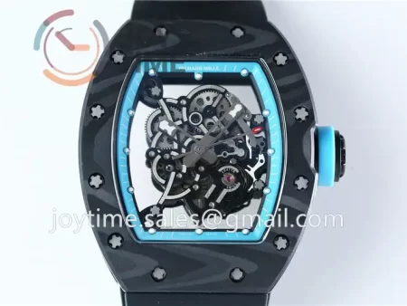 Richard Mille RM055 KVF 1:1 Best Edition Carbon Case Rubber Strap Miyota8215