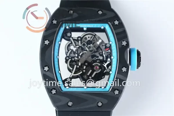 Richard Mille RM055 KVF 1:1 Best Edition Carbon Case Rubber Strap Miyota8215