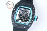 Richard Mille RM055 KVF 1:1 Best Edition Carbon Case Rubber Strap Miyota8215