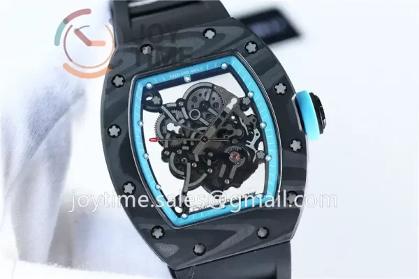 Richard Mille RM055 KVF 1:1 Best Edition Carbon Case Rubber Strap Miyota8215