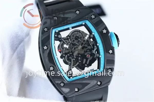 Richard Mille RM055 KVF 1:1 Best Edition Carbon Case Rubber Strap Miyota8215