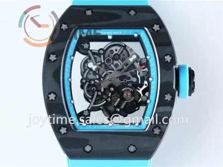 Richard Mille RM055 KVF 1:1 Best Edition Carbon Case Rubber Strap Miyota8215