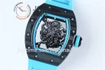 Richard Mille RM055 KVF 1:1 Best Edition Carbon Case Rubber Strap Miyota8215