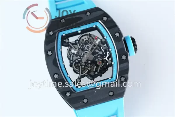 Richard Mille RM055 KVF 1:1 Best Edition Carbon Case Rubber Strap Miyota8215