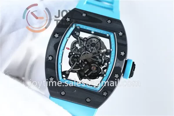 Richard Mille RM055 KVF 1:1 Best Edition Carbon Case Rubber Strap Miyota8215