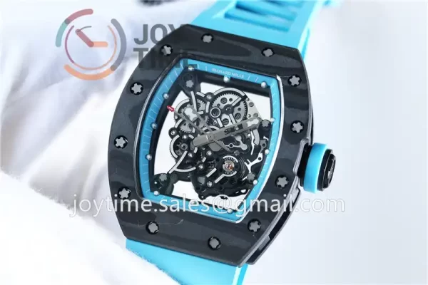 Richard Mille RM055 KVF 1:1 Best Edition Carbon Case Rubber Strap Miyota8215