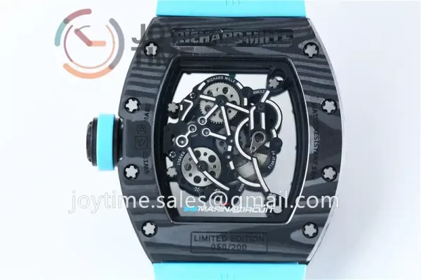 Richard Mille RM055 KVF 1:1 Best Edition Carbon Case Rubber Strap Miyota8215