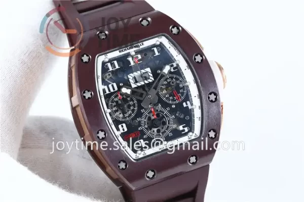 Richard Mille RM011 KVF 1:1 Best Edition Ceramic Case Rubber Strap A7750