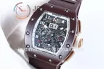 Richard Mille RM011 KVF 1:1 Best Edition Ceramic Case Rubber Strap A7750