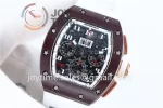 Richard Mille RM011 KVF 1:1 Best Edition Ceramic Case Rubber Strap A7750