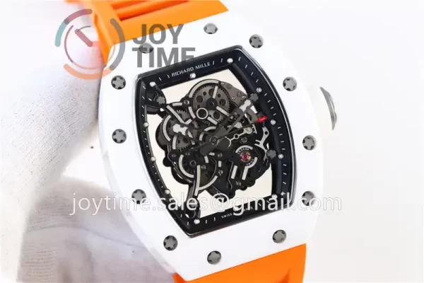 Richard Mille RM055 KVF 1:1 Best Edition Ceramic Case Rubber Strap Miyota8215