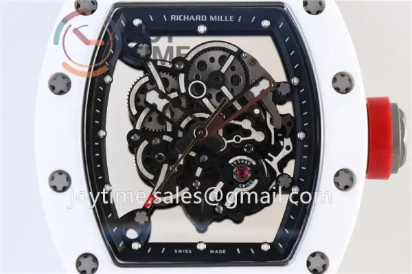 Richard Mille RM055 KVF 1:1 Best Edition Ceramic Case Rubber Strap Miyota8215