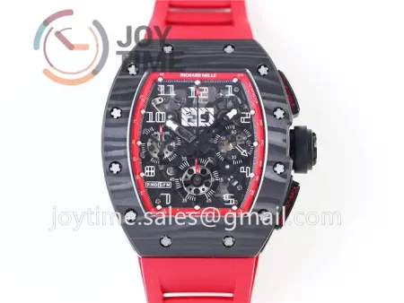 Richard Mille RM011 KVF 1:1 Best Edition Carbon Case Rubber Strap A7750