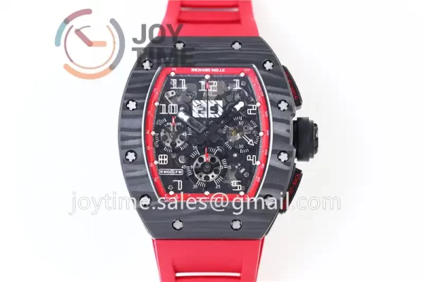 Richard Mille RM011 KVF 1:1 Best Edition Carbon Case Rubber Strap A7750