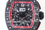 Richard Mille RM011 KVF 1:1 Best Edition Carbon Case Rubber Strap A7750