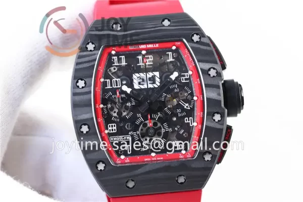 Richard Mille RM011 KVF 1:1 Best Edition Carbon Case Rubber Strap A7750