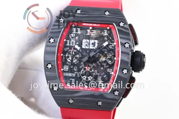 Richard Mille RM011 KVF 1:1 Best Edition Carbon Case Rubber Strap A7750