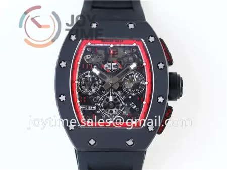 Richard Mille RM011 KVF 1:1 Best Edition Ceramic Case Rubber Strap A7750