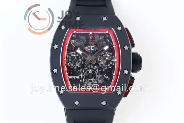 Richard Mille RM011 KVF 1:1 Best Edition Ceramic Case Rubber Strap A7750