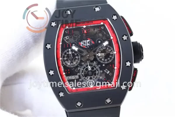 Richard Mille RM011 KVF 1:1 Best Edition Ceramic Case Rubber Strap A7750