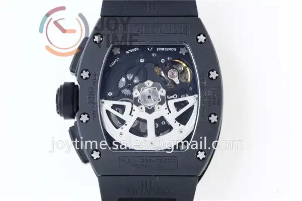 Richard Mille RM011 KVF 1:1 Best Edition Ceramic Case Rubber Strap A7750