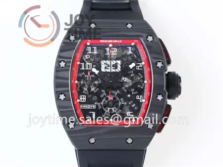 Richard Mille RM011 KVF 1:1 Best Edition Carbon Case Rubber Strap A7750