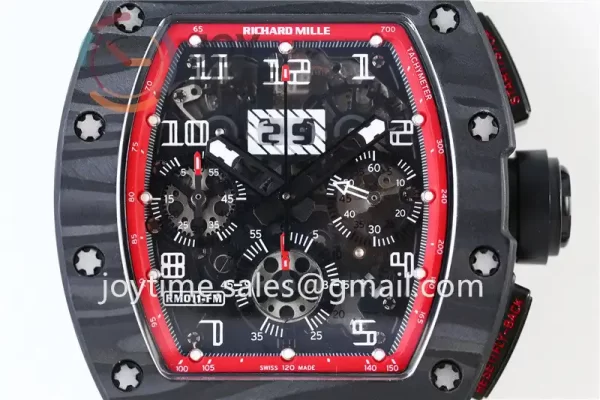 Richard Mille RM011 KVF 1:1 Best Edition Carbon Case Rubber Strap A7750