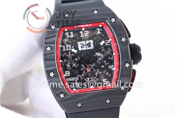 Richard Mille RM011 KVF 1:1 Best Edition Carbon Case Rubber Strap A7750