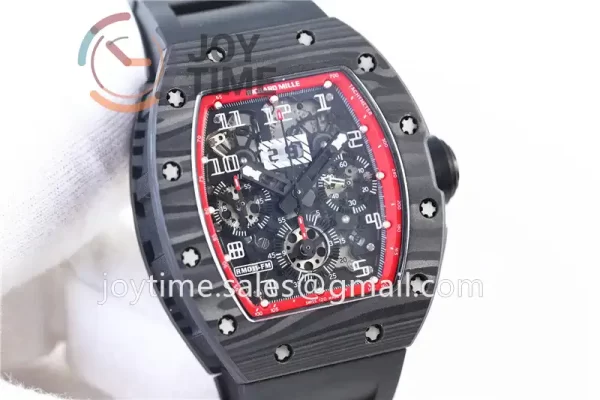 Richard Mille RM011 KVF 1:1 Best Edition Carbon Case Rubber Strap A7750