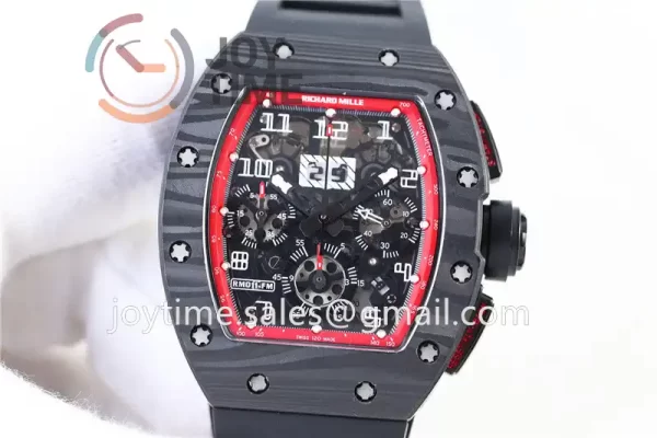 Richard Mille RM011 KVF 1:1 Best Edition Carbon Case Rubber Strap A7750