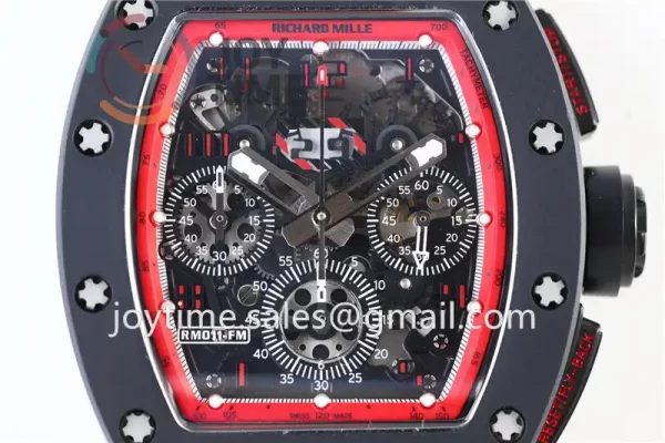 Richard Mille RM011 KVF 1:1 Best Edition Ceramic Case Rubber Strap A7750