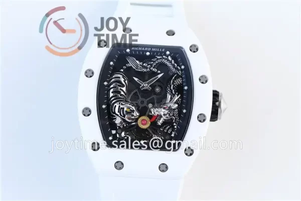 Richard Mille RM051 KVF 1:1 Best Edition Ceramic Case Rubber Strap Miyota8215