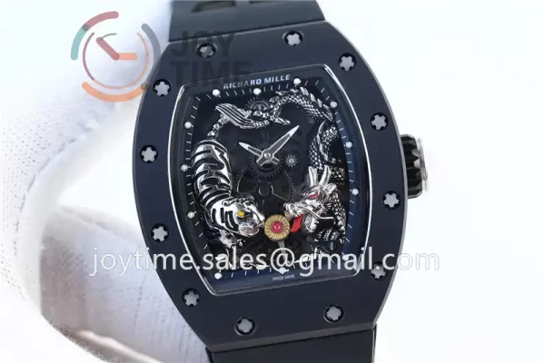 Richard Mille RM051 KVF 1:1 Best Edition Ceramic Case Rubber Strap Miyota8215