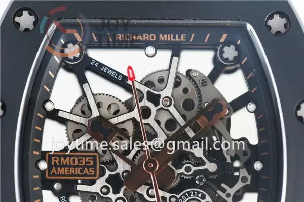 Richard Mille RM035 KVF 1:1 Best Edition Ceramic Case Rubber Strap Miyota8215