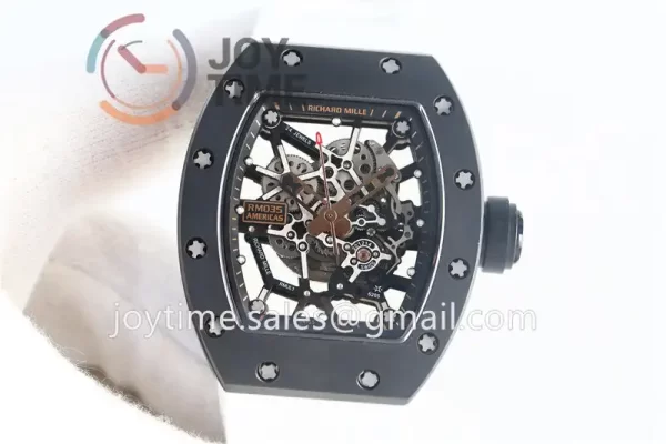 Richard Mille RM035 KVF 1:1 Best Edition Ceramic Case Rubber Strap Miyota8215