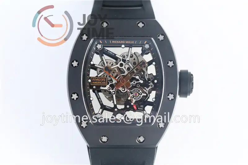 Richard Mille RM035 KVF 1:1 Best Edition Ceramic Case Rubber Strap Miyota8215