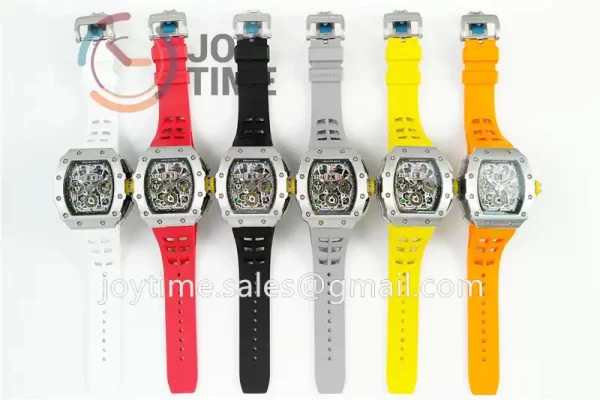 Richard Mille RM011 KVF 1:1 Best Edition SS Case Rubber Strap A7750 （6 colors）