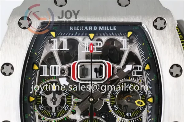 Richard Mille RM011 KVF 1:1 Best Edition SS Case Rubber Strap A7750 （6 colors）