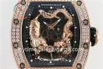 Richard Mille RM051 KVF 1:1 Best Edition RG/Diamond Case Rubber Strap Miyota8215